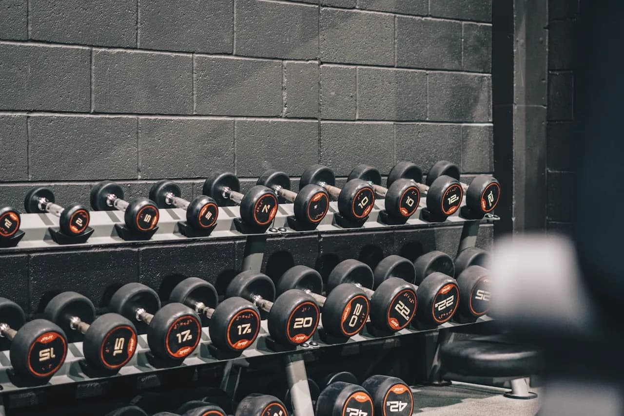 Dumbbells — 2.5 – 60 kg, in 2.5 kg steps